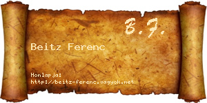 Beitz Ferenc névjegykártya