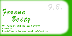 ferenc beitz business card